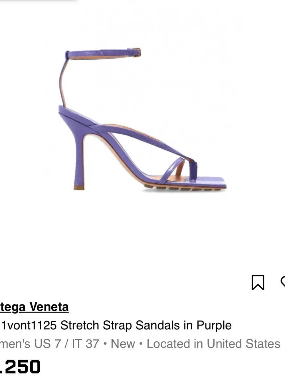 Bottega Veneta Lavender Strappy Square‑Toe Ankle‑Wrap Heels